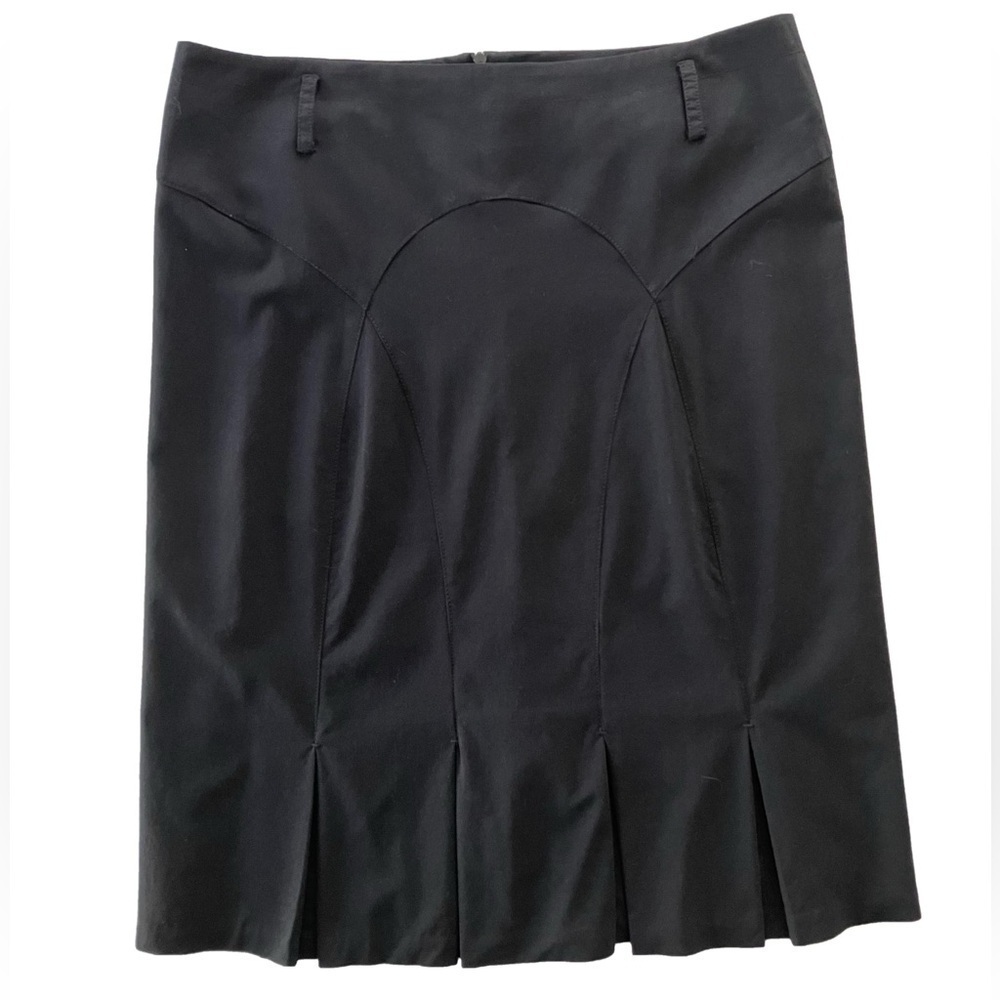 Max Studio Black Swing Style Pleated Skirt Size 8 NWT Belt Loops